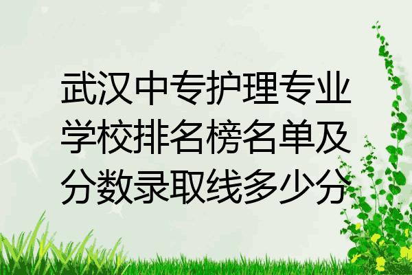 武汉中专护理专业学校排名榜名单及分数录取线多少分