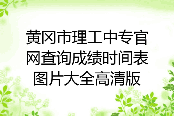 黄冈市理工中专官网查询成绩时间表图片大全高清版