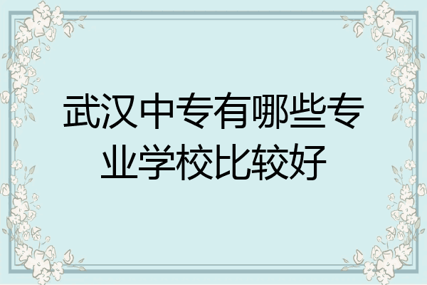 武汉中专有哪些专业学校比较好