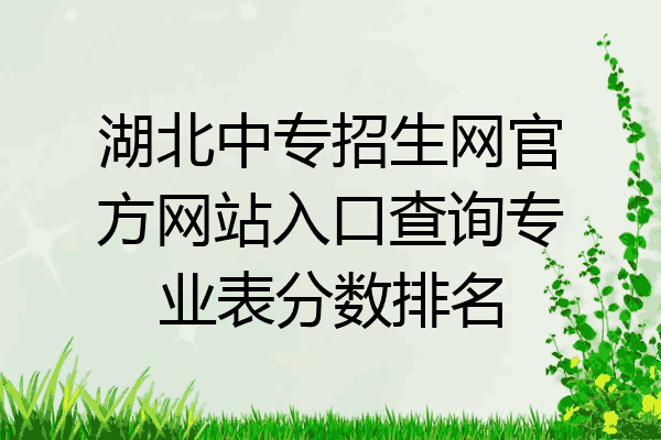 湖北中专招生网官方网站入口查询专业表分数排名