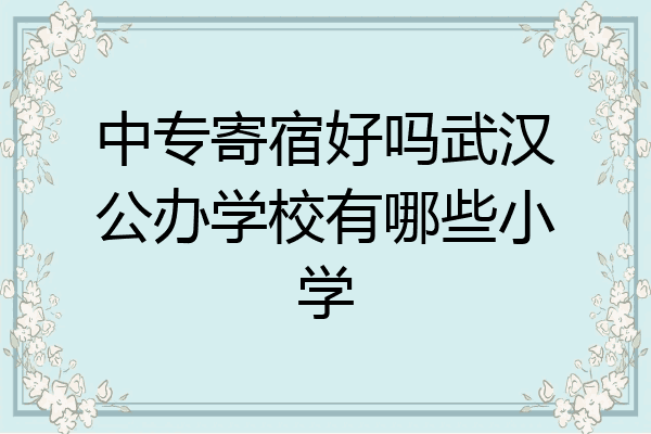 中专寄宿好吗武汉公办学校有哪些小学