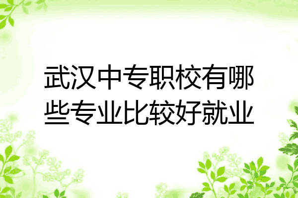 武汉中专职校有哪些专业比较好就业
