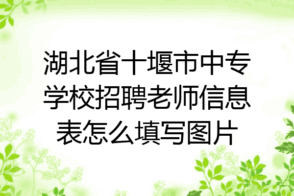 湖北省十堰市中专学校招聘老师信息表怎么填写图片