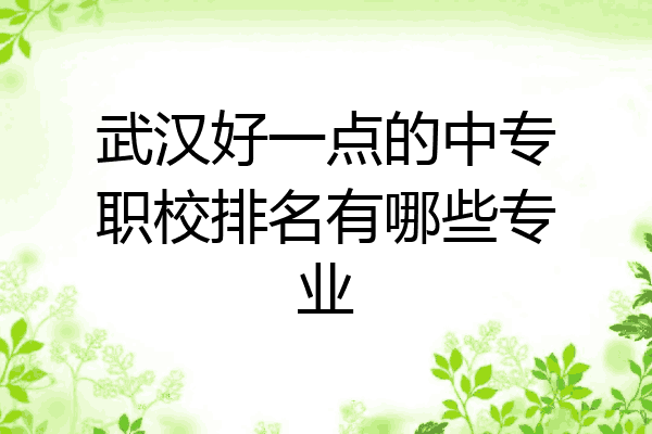 武汉好一点的中专职校排名有哪些专业