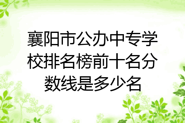 襄阳市公办中专学校排名榜前十名分数线是多少名