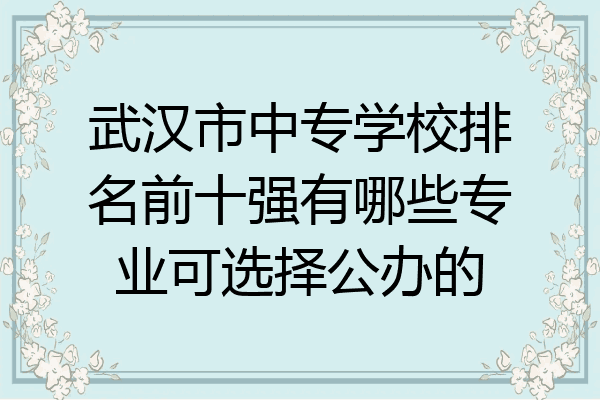 武汉市中专学校排名前十强有哪些专业可选择公办的