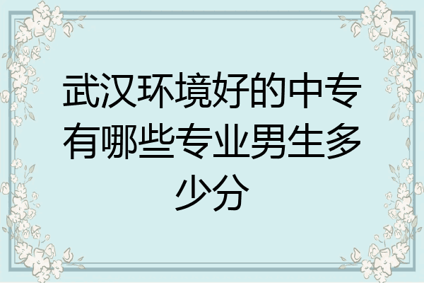 武汉环境好的中专有哪些专业男生多少分