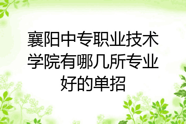 襄阳中专职业技术学院有哪几所专业好的单招