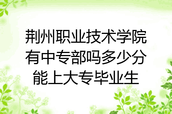 荆州职业技术学院有中专部吗多少分能上大专毕业生