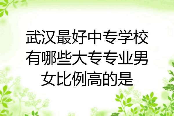 武汉最好中专学校有哪些大专专业男女比例高的是