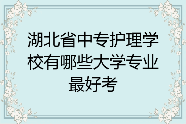 湖北省中专护理学校有哪些大学专业最好考