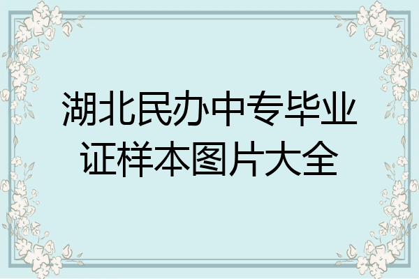 湖北民办中专毕业证样本图片大全