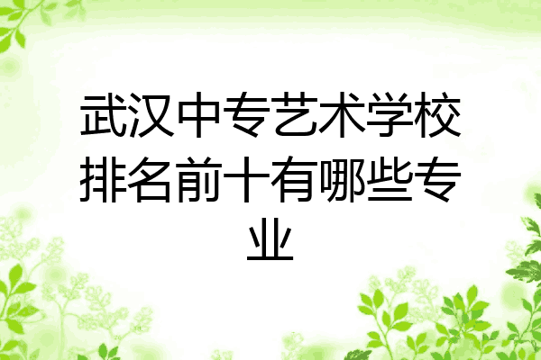 武汉中专艺术学校排名前十有哪些专业