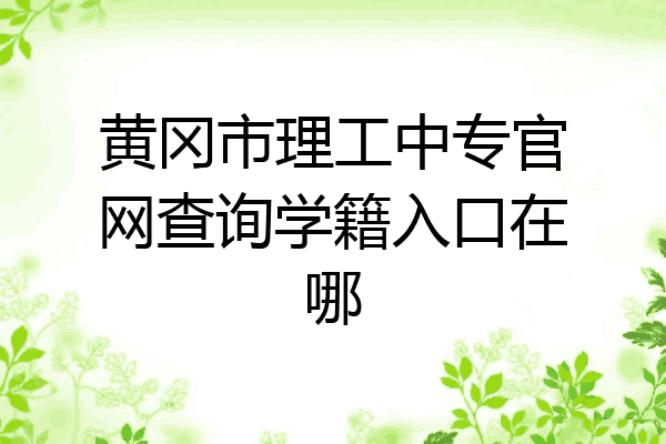 黄冈市理工中专官网查询学籍入口在哪