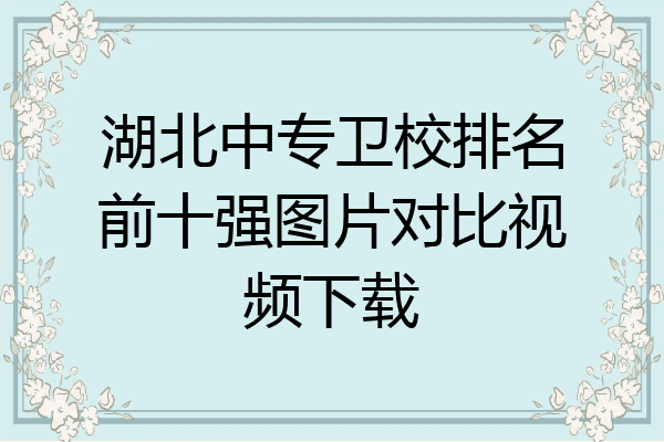 湖北中专卫校排名前十强图片对比视频下载