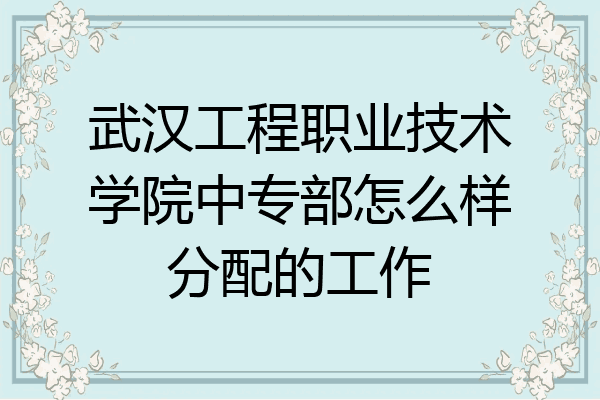 武汉工程职业技术学院中专部怎么样分配的工作
