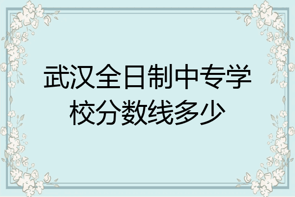 武汉全日制中专学校分数线多少