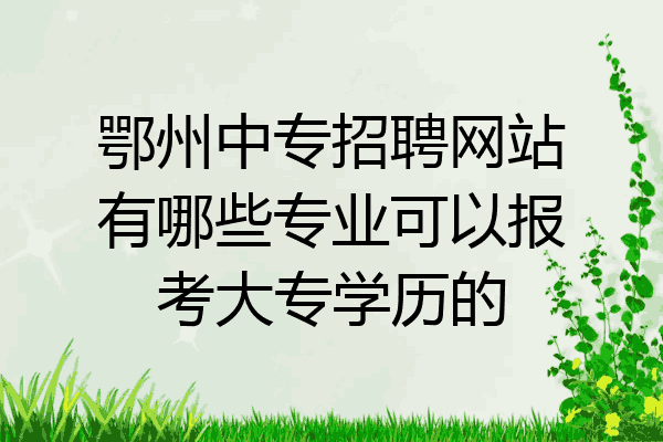 鄂州中专招聘网站有哪些专业可以报考大专学历的