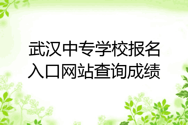 武汉中专学校报名入口网站查询成绩