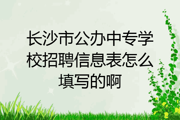 长沙市公办中专学校招聘信息表怎么填写的啊