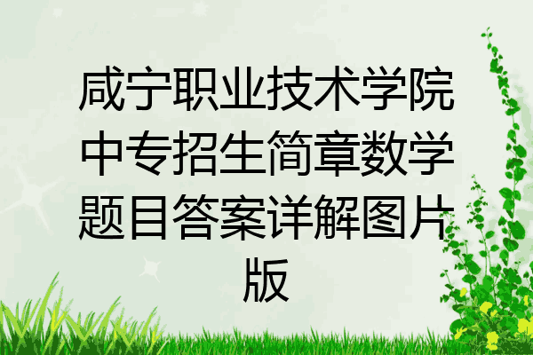 咸宁职业技术学院中专招生简章数学题目答案详解图片版