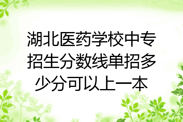 湖北医药学校中专招生分数线单招多少分可以上一本