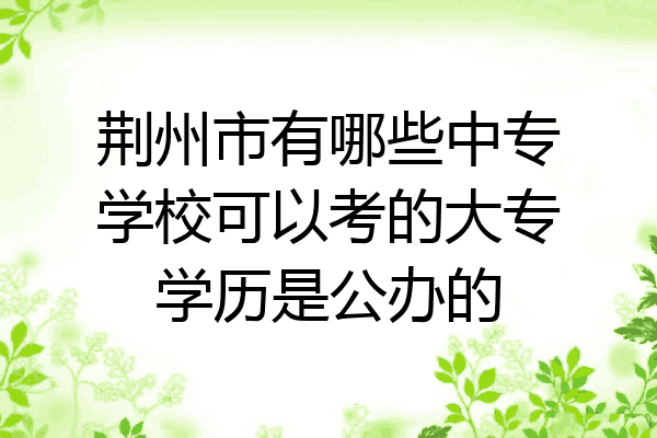 荆州市有哪些中专学校可以考的大专学历是公办的