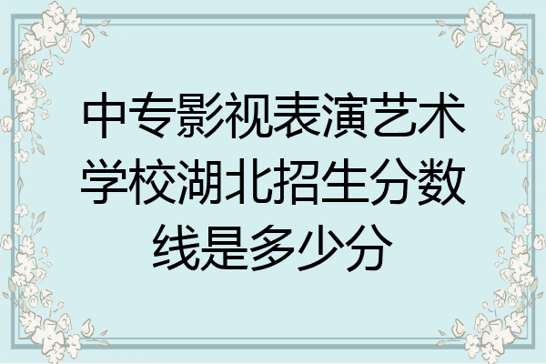 中专影视表演艺术学校湖北招生分数线是多少分