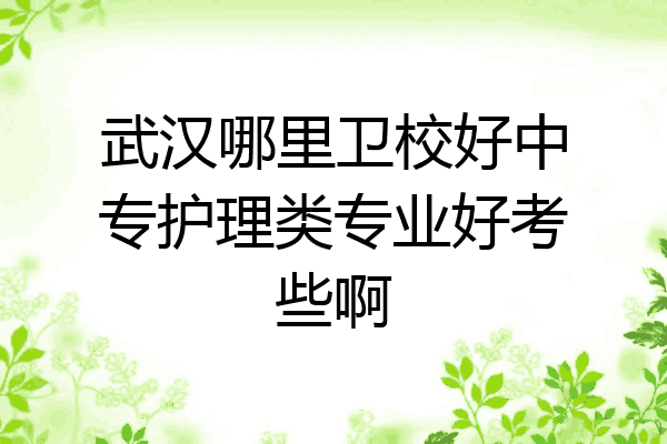 武汉哪里卫校好中专护理类专业好考些啊