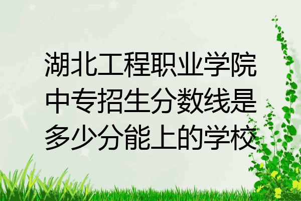 湖北工程职业学院中专招生分数线是多少分能上的学校