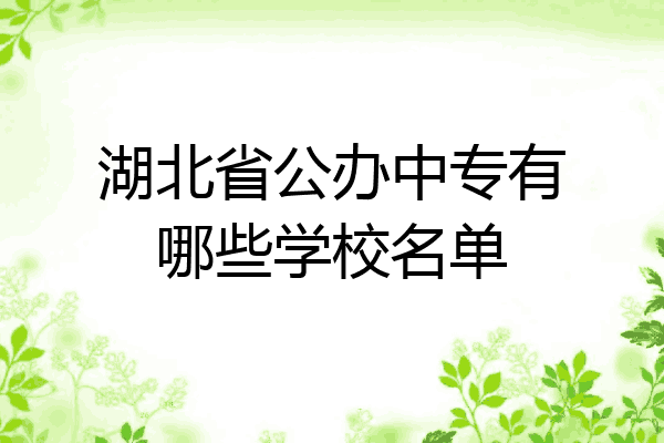 湖北省公办中专有哪些学校名单