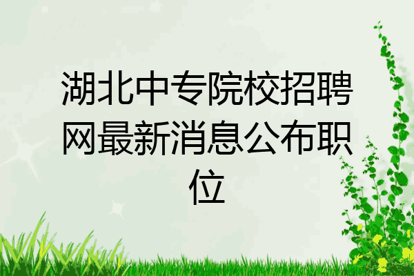 湖北中专院校招聘网最新消息公布职位