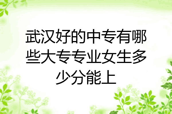 武汉好的中专有哪些大专专业女生多少分能上