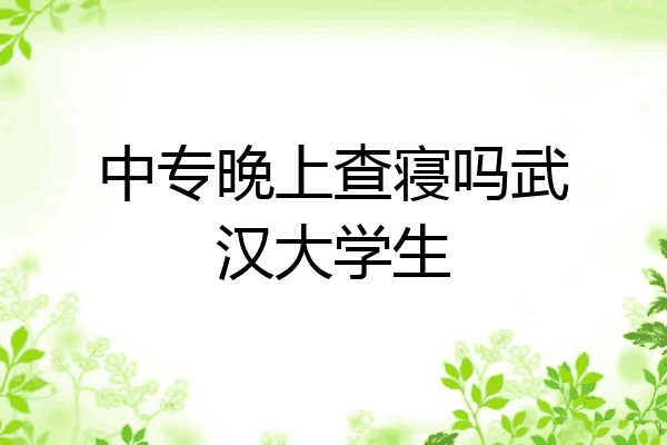 中专晚上查寝吗武汉大学生