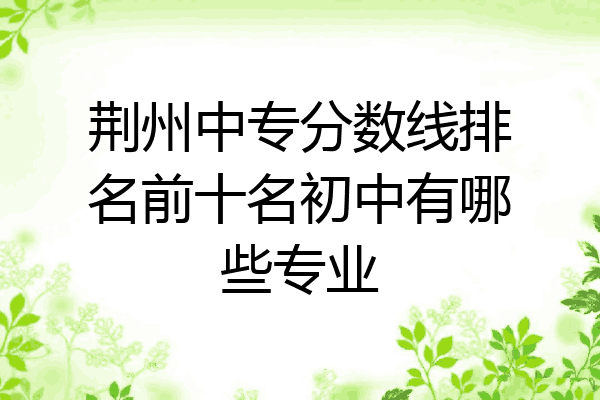 荆州中专分数线排名前十名初中有哪些专业