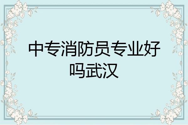 中专消防员专业好吗武汉