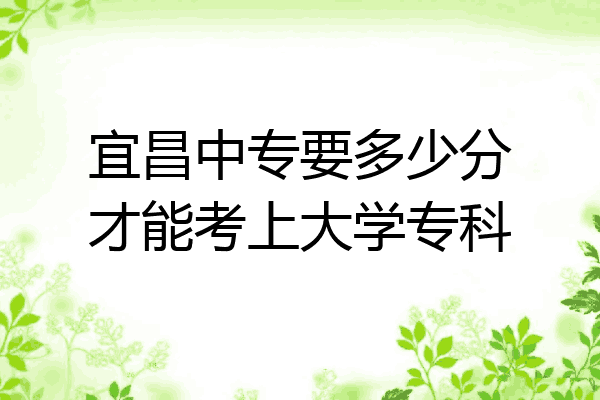 宜昌中专要多少分才能考上大学专科