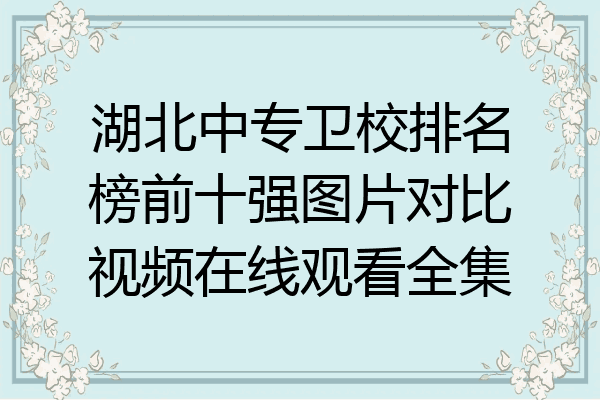 湖北中专卫校排名榜前十强图片对比视频在线观看全集