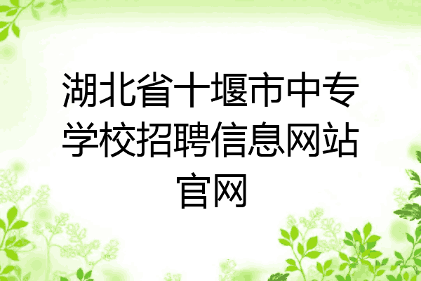 湖北省十堰市中专学校招聘信息网站官网