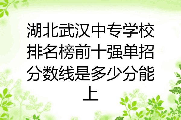 湖北武汉中专学校排名榜前十强单招分数线是多少分能上