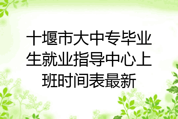 十堰市大中专毕业生就业指导中心上班时间表最新