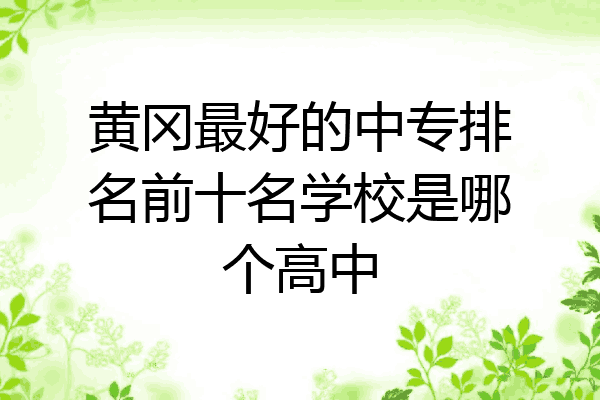 黄冈最好的中专排名前十名学校是哪个高中