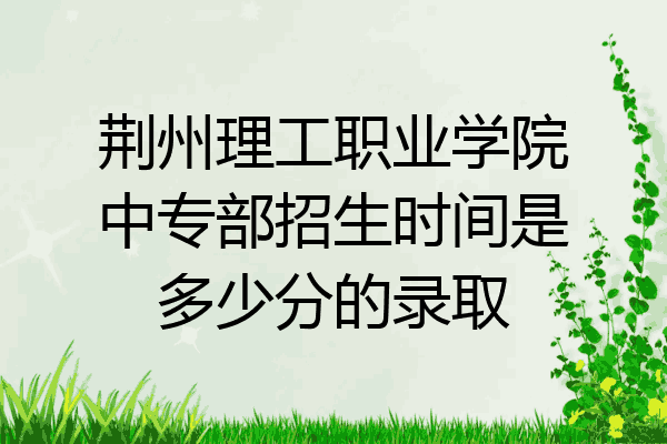 荆州理工职业学院中专部招生时间是多少分的录取