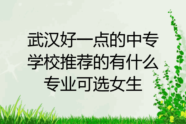 武汉好一点的中专学校推荐的有什么专业可选女生