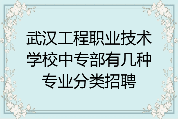武汉工程职业技术学校中专部有几种专业分类招聘