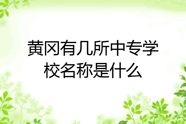 黄冈有几所中专学校名称是什么