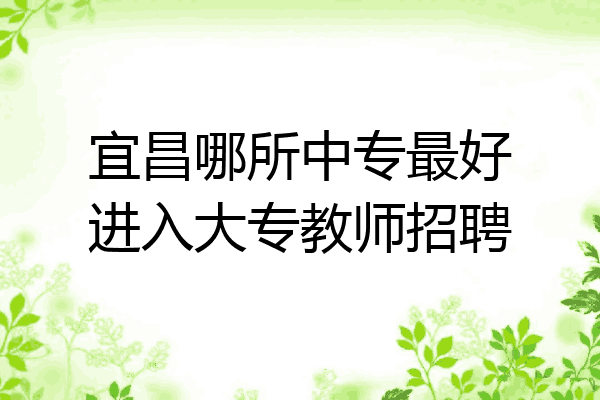 宜昌哪所中专最好进入大专教师招聘