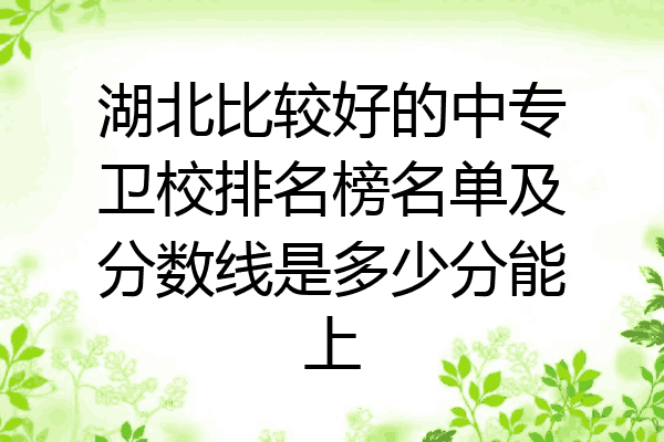 湖北比较好的中专卫校排名榜名单及分数线是多少分能上