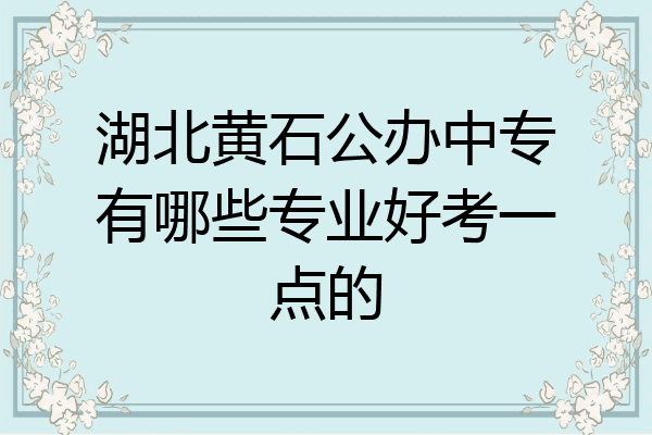 湖北黄石公办中专有哪些专业好考一点的