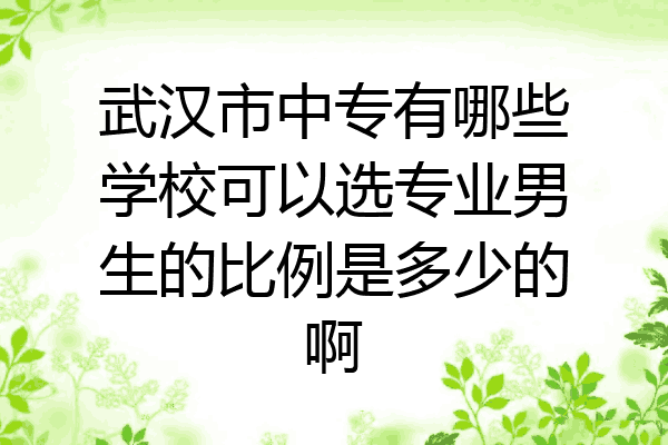 武汉市中专有哪些学校可以选专业男生的比例是多少的啊